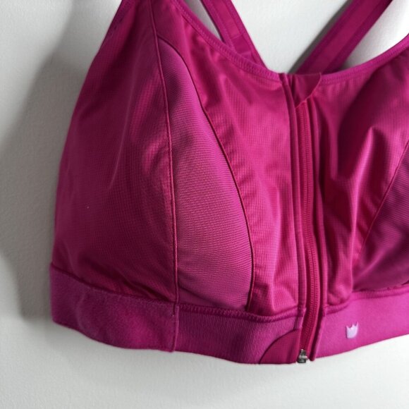 SheFit Ultimate Sports Bra Womens 6Luxe Pink Zip Front Adjustable High Impact - Picture 3 of 8